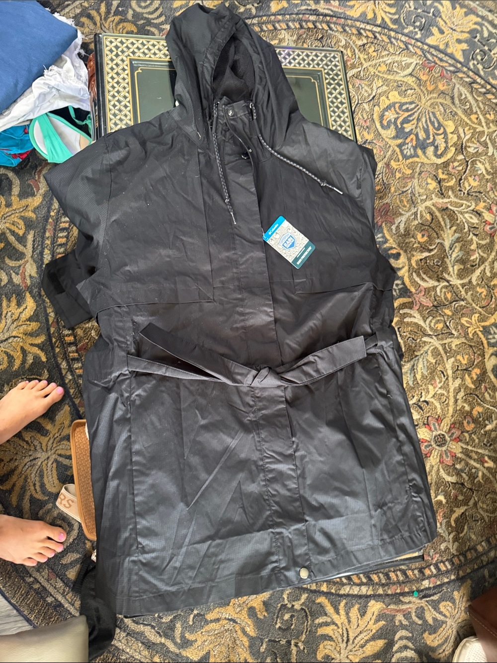 Columbia Black Women's Rain Jacket with Hood
